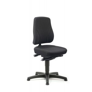 Промисловий стілець Bimos ALL-IN-ONE Trend 1 9630 на підп'ятниках — чорна тканинна оббивка Duotec, чорна пластикова хрестовина